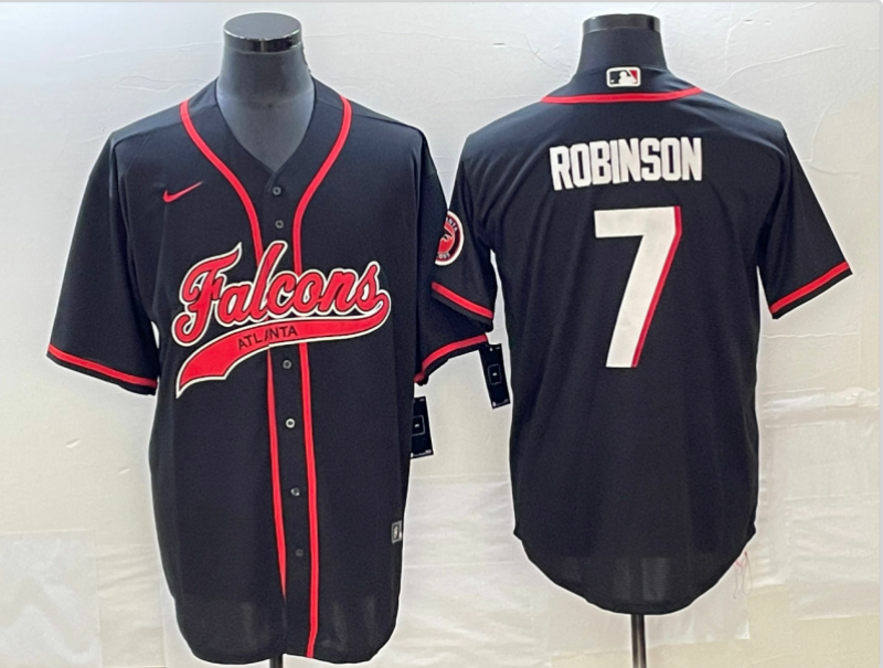 Men's Atlanta Falcons Bijan Robinson #7 Black Jersey Joint Edition